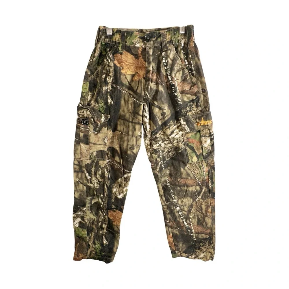Habit Mossy Oak Camo Cargo Pants Hunting Outdoors Camouflage Youth Large 24x28